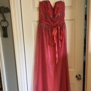 Jessica McClintock sparkly pink strapless gown